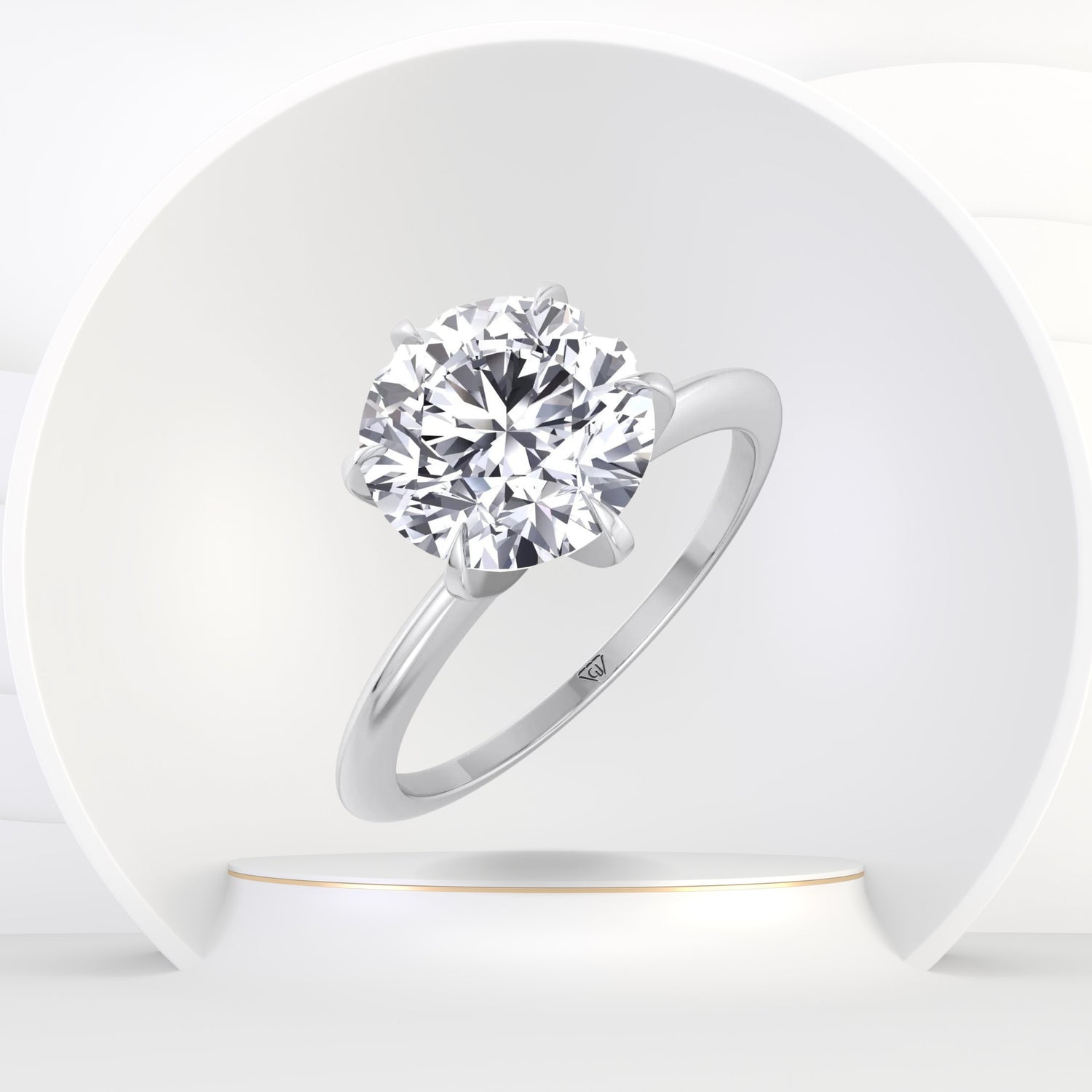 Stara - Round Cut Solitaire Diamond Engagement Ring - Gem Jewelers Co