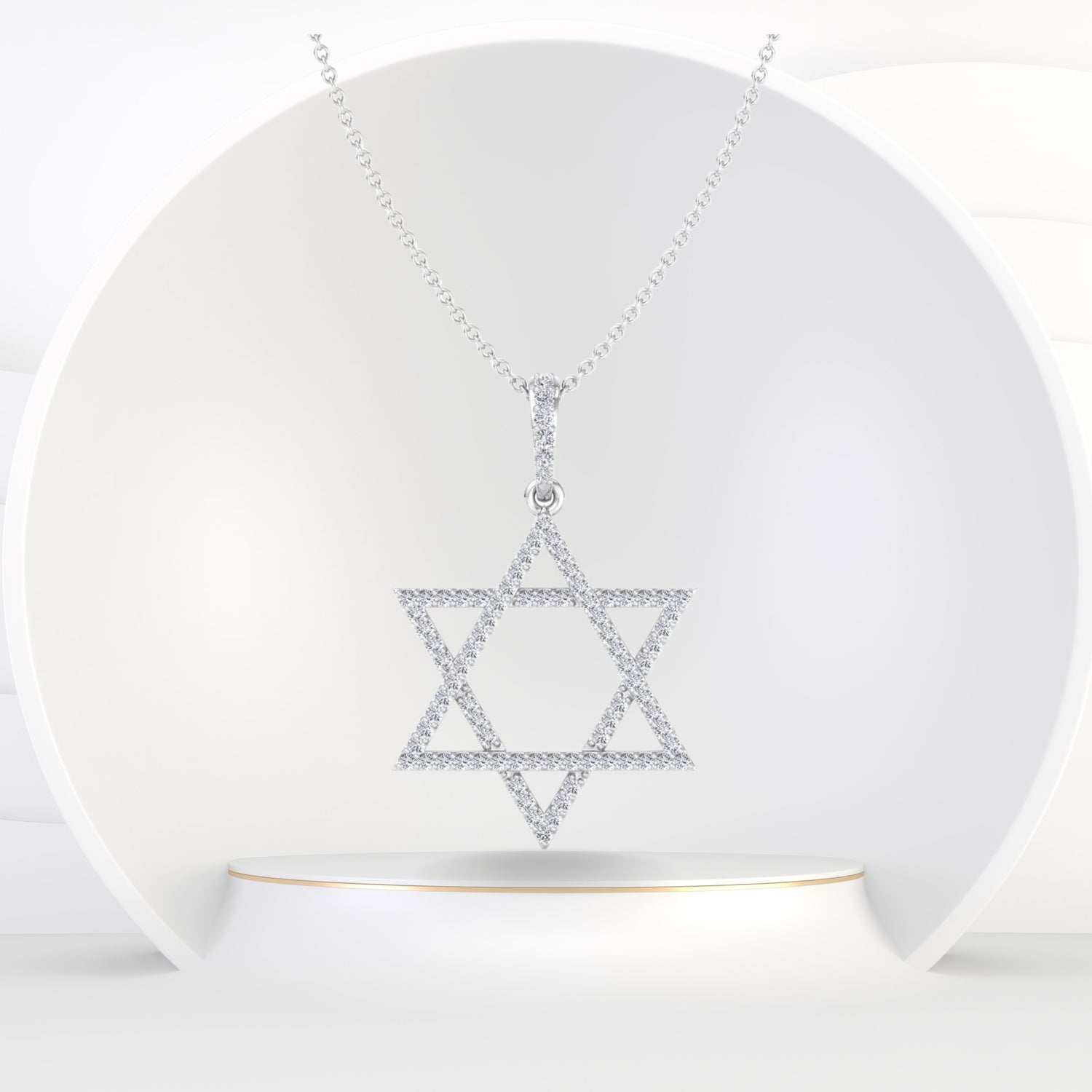 Soleil - Star Of David Pendant Diamond Pendant Necklace - Gem Jewelers Co