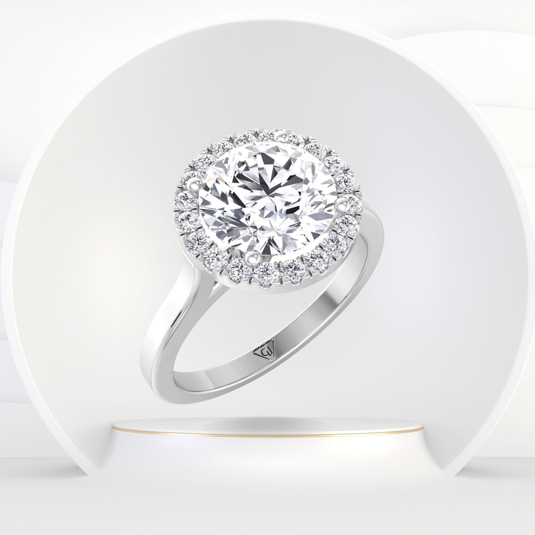 Erla - Round Cut Diamond Halo Engagement Ring