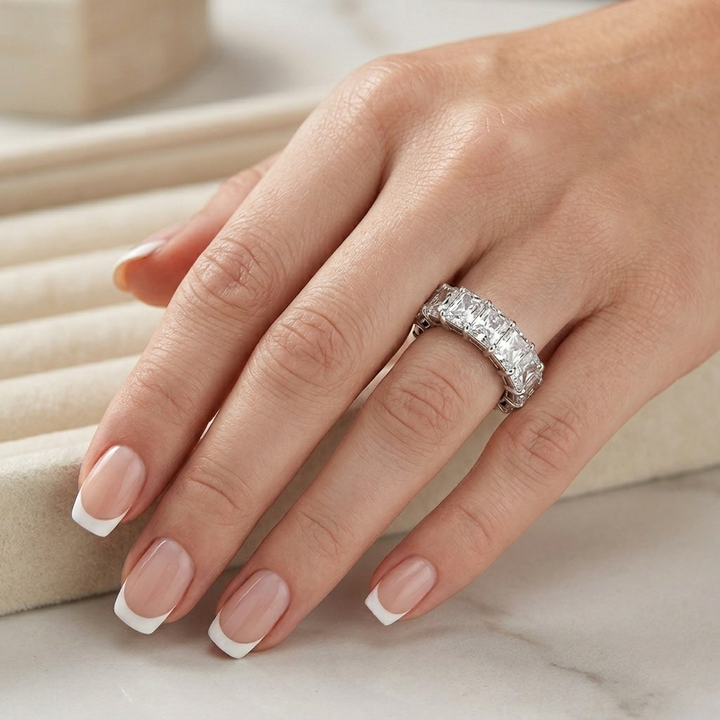 Radiant Cut Natural Diamond Eternity Band