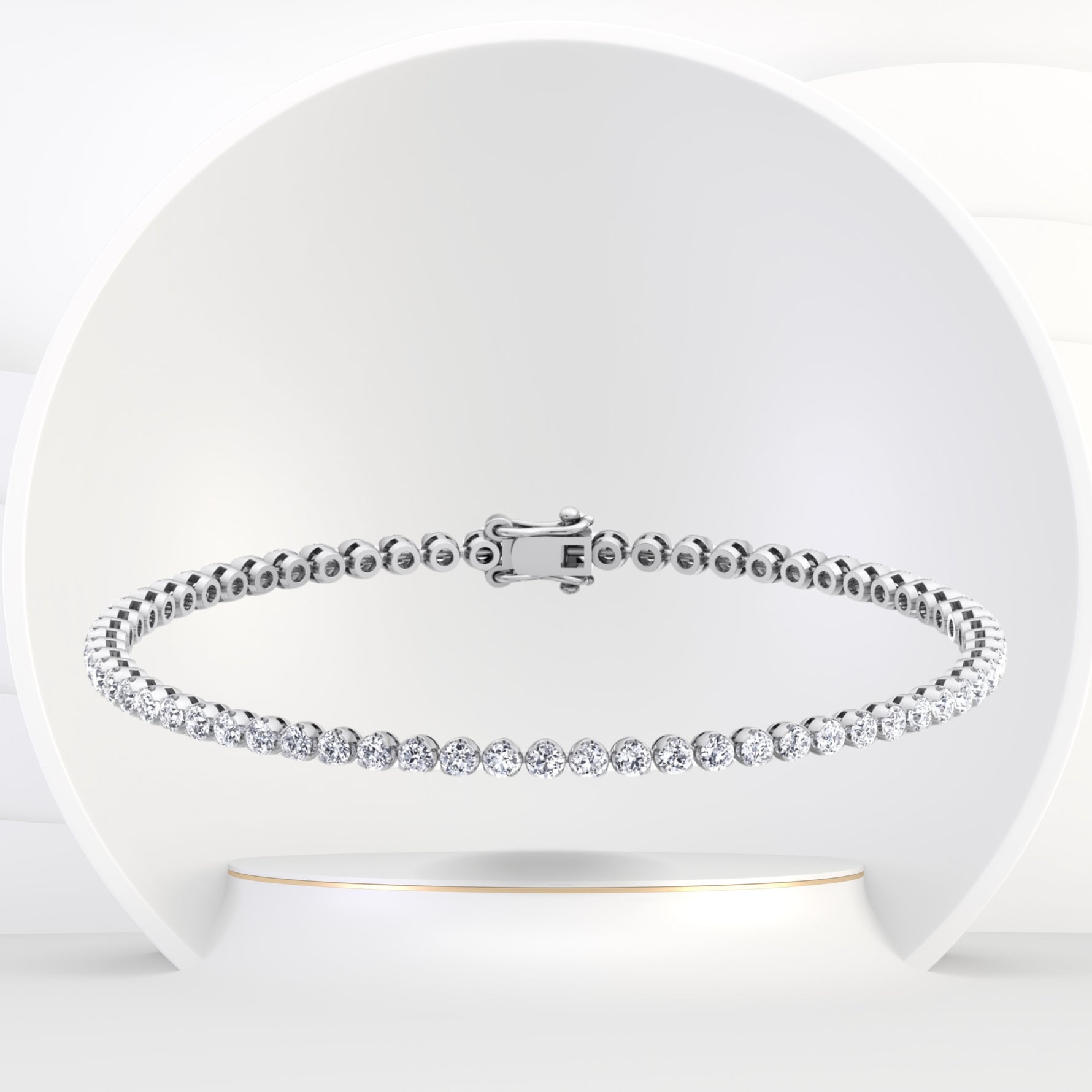 Holiday Deals - 3CT  Diamond Tennis Bracelet in 14K Solid Gold - Gem Jewelers Co