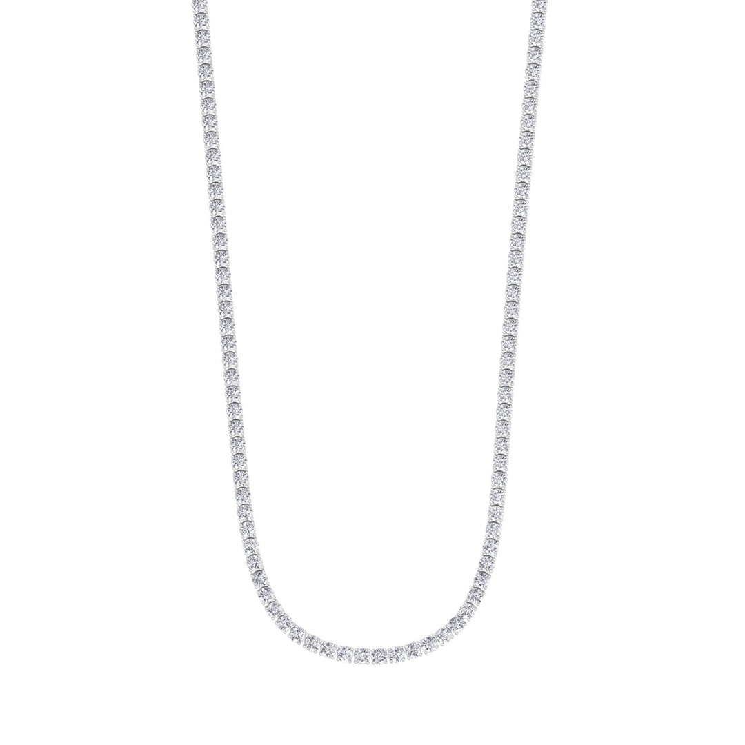 Super Deal - 7.25CT 4 Prong Diamond Tennis Necklace in 14K Solid Gold