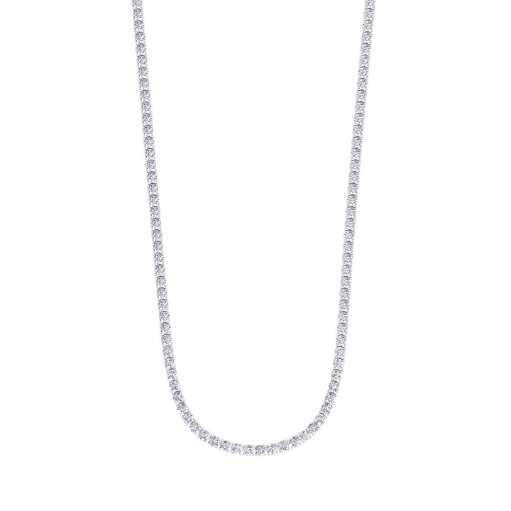 Super Deal - 7.25CT 4 Prong Diamond Tennis Necklace in 14K Solid Gold