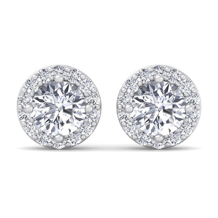 Blossom - Round Halo Diamond Studs