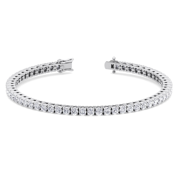 4 Prong Natural Diamond Tennis Bracelet ( Square Box Setting ) 14K Solid Gold