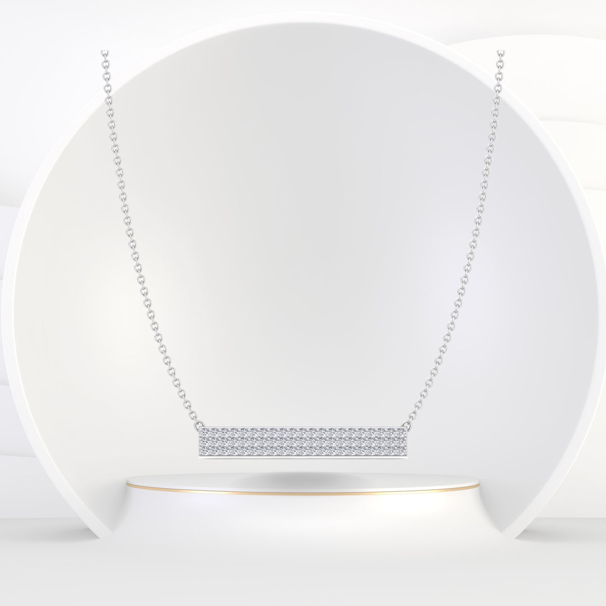 1/2 Carat TW Pave Set Diamond Bar Pendant