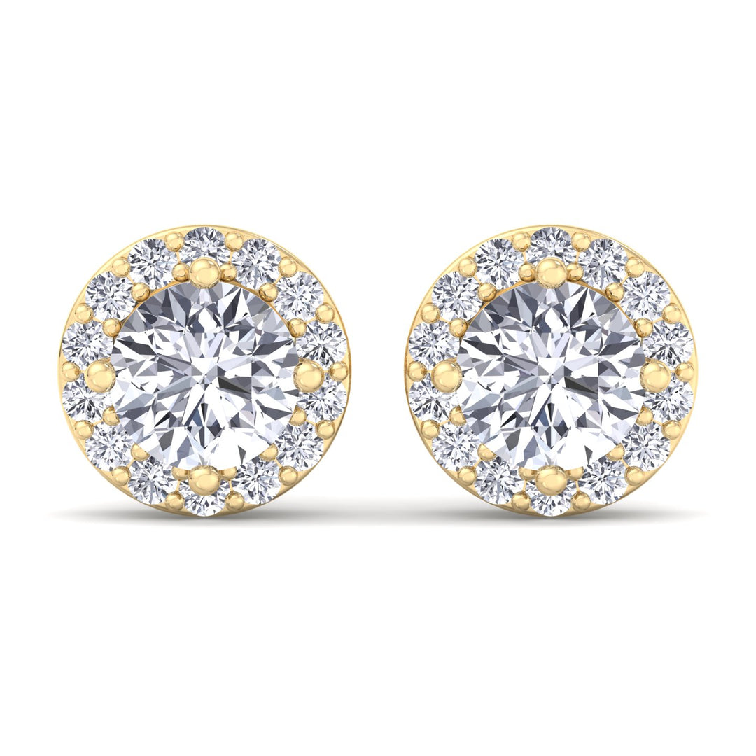 Blossom - Round Halo Diamond Studs