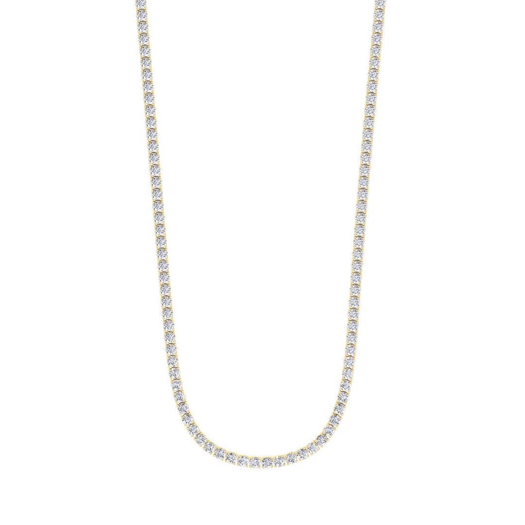 Holiday Deals - 3CT Natural Diamond Tennis Necklace in 14K Solid Gold