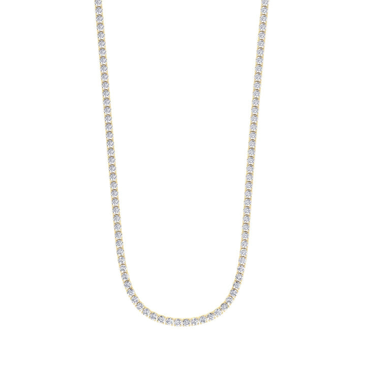 4-Prong Natural Diamond Tennis Necklace 18K Solid Gold