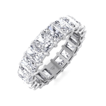 Radiant Cut Natural Diamond Eternity Band Gold White Gold 18K