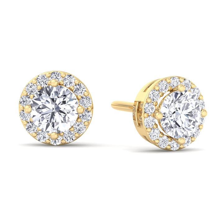 Blossom - Round Halo Diamond Studs