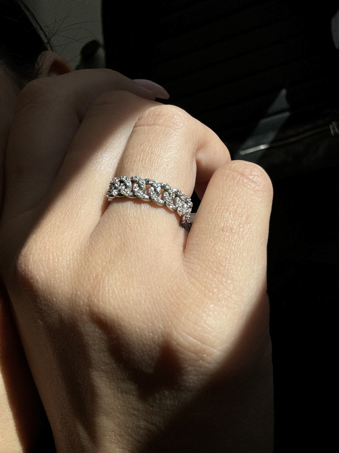 1.23 CT Diamond Pave Cuban Link Ring (3mm)