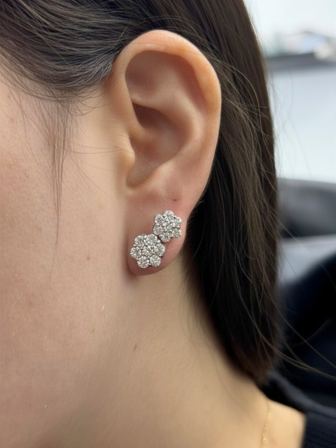 Cluster Flower Natural Diamond Studs