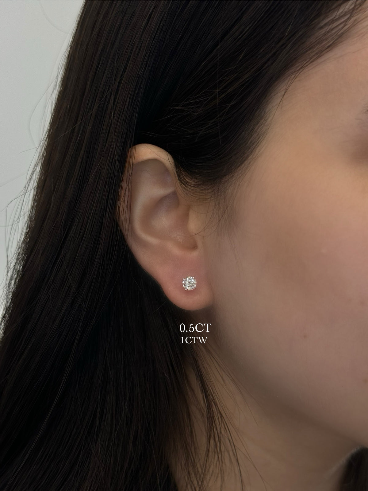 1ctw 4 Prong Round Natural Diamond Studs