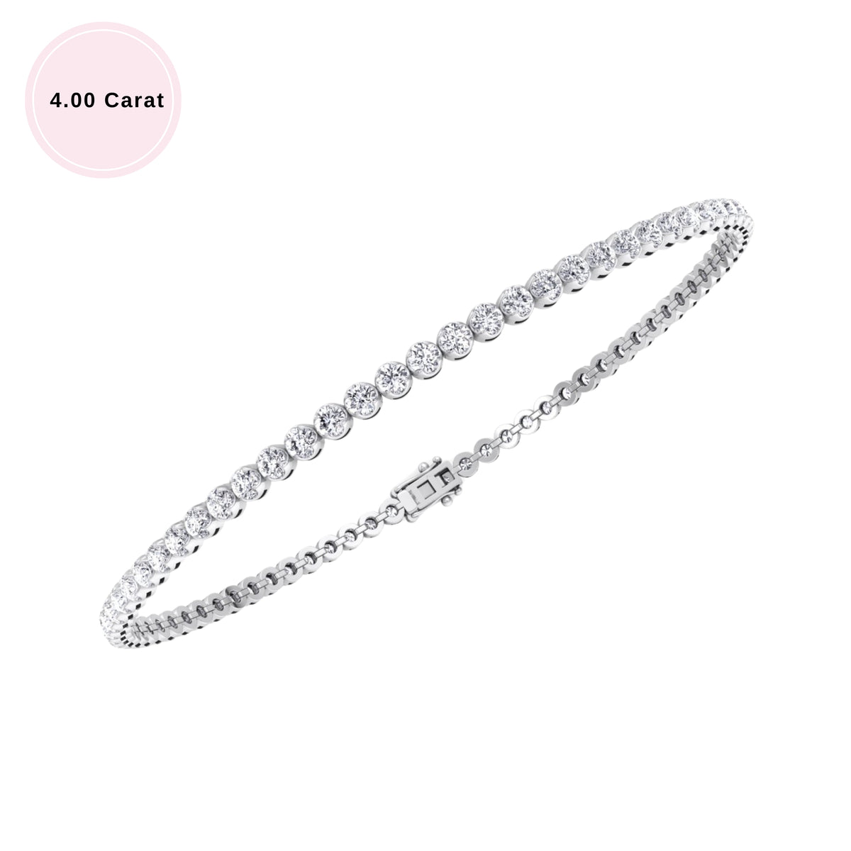 14K solid gold natural diamond bracelet 4 carat