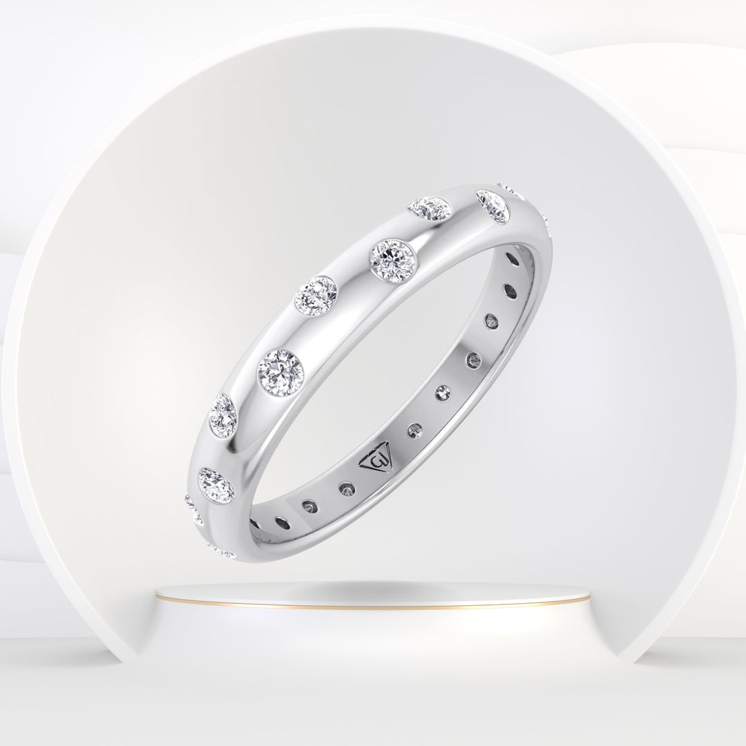 14k Yellow Gold Gypsy Set Diamond Eternity Ring 14k Yellow Gold Gypsy Set Diamond Eternity Ring