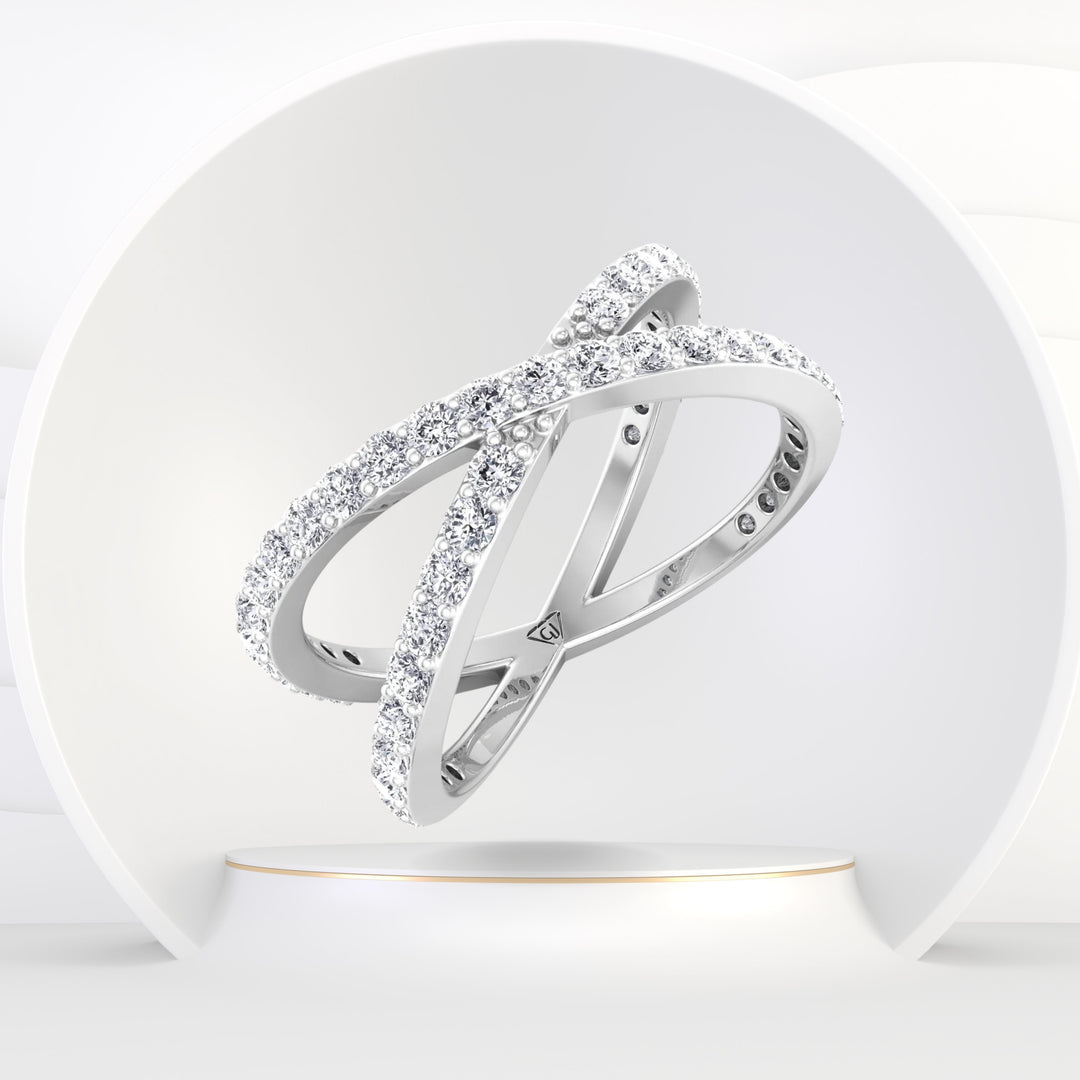 Lilly - Crossover Double Diamond Ring