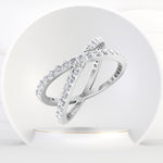Lilly - Crossover Double Diamond Ring - Gem Jewelers Co