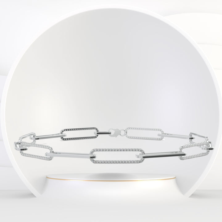 Levanzo - (1.57CT T.W.) Diamond Paperclip Chain Bracelet