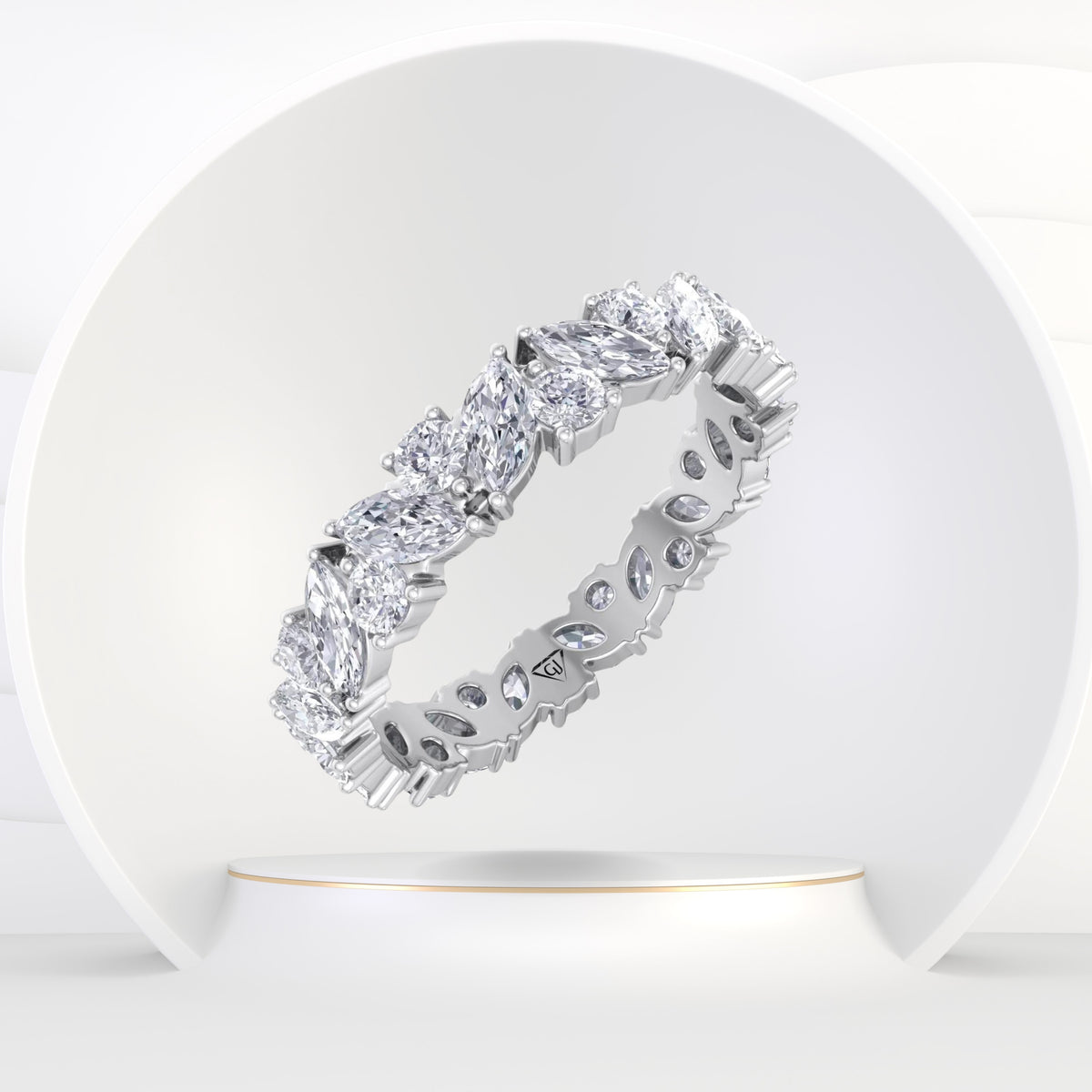 Easton - Marquise & Round Cut Diamond Eternity Band - Gem Jewelers Co