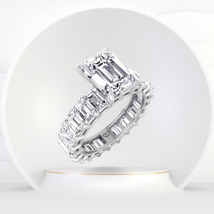 Oxford - Emerald Cut Diamond Eternity Engagement Ring