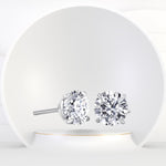 GIA Certified 1CT Round Cut Diamond Studs in 14K Solid Gold - Gem Jewelers Co