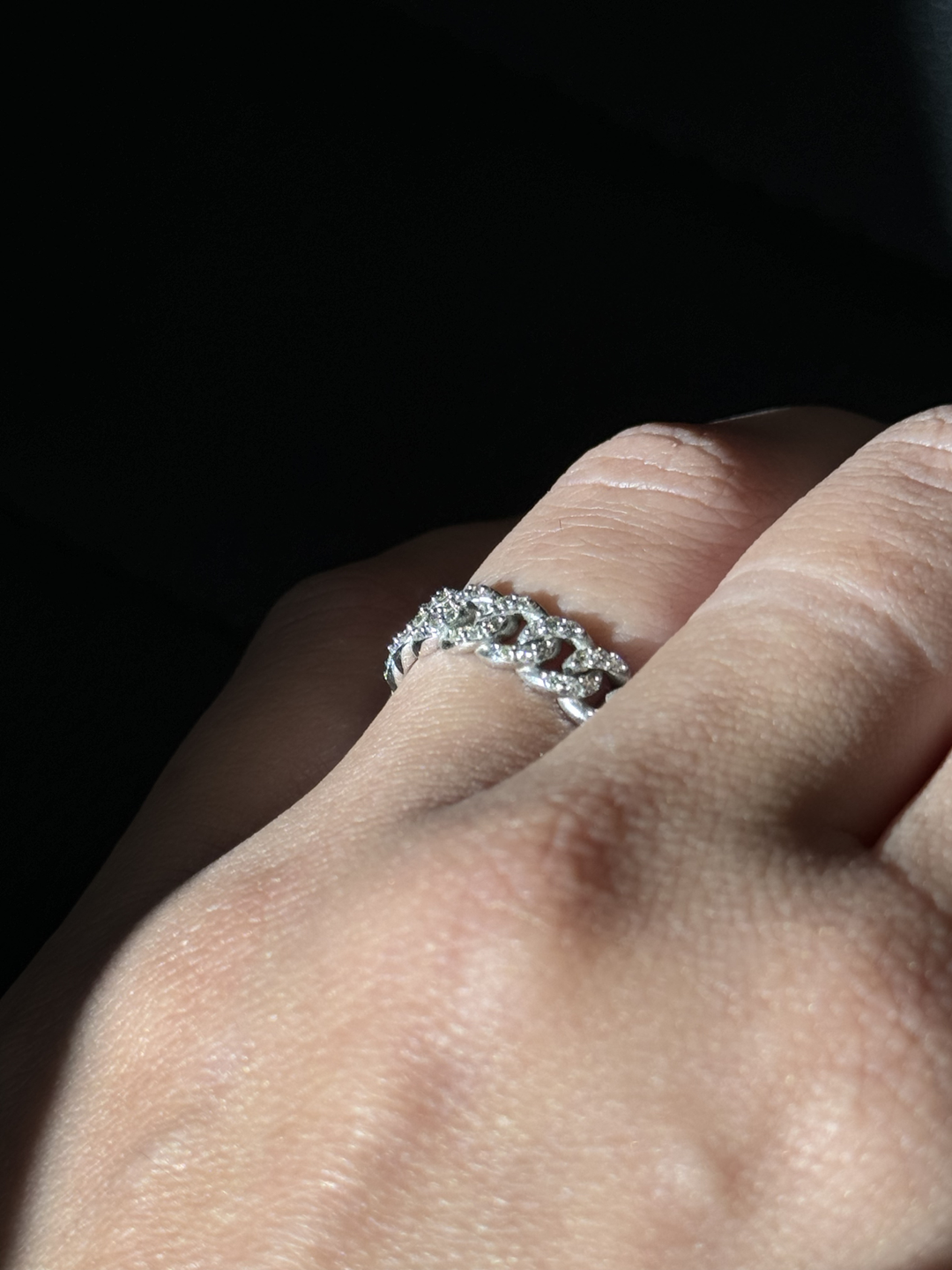 1.23 CT Diamond Pave Cuban Link Ring (3mm)
