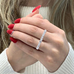 Fancy Bezel Multi Shape Natural Diamond Two Finger Ring White Gold