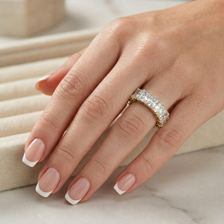 Radiant Cut Natural Diamond Eternity Band