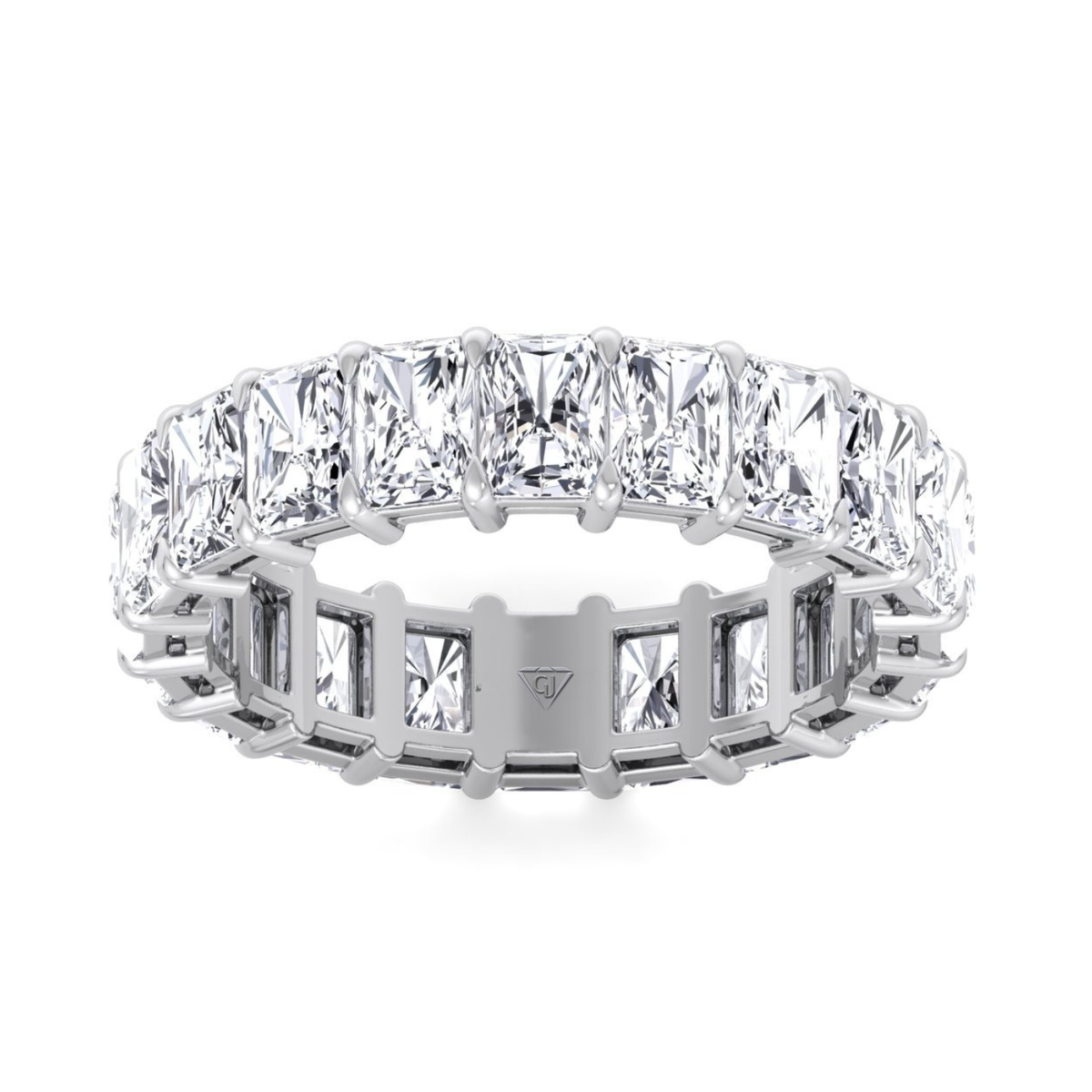 Radiant Cut Natural Diamond Eternity Band Gold White Gold 14K 18K