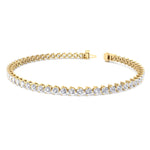 3-Prong Natural Diamond Tennis Bracelet-Martini Yellow, Open Clasp