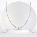 3-Prong Riviera Graduated Natural Diamond Tennis Necklace in Platinum