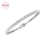 14K solid gold crown prong diamond tennis bracelet 10.92 carat