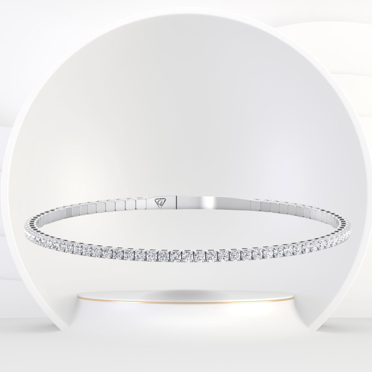 Flexible Natural Diamond Bangle in 14K Solid Gold - Gem Jewelers Co