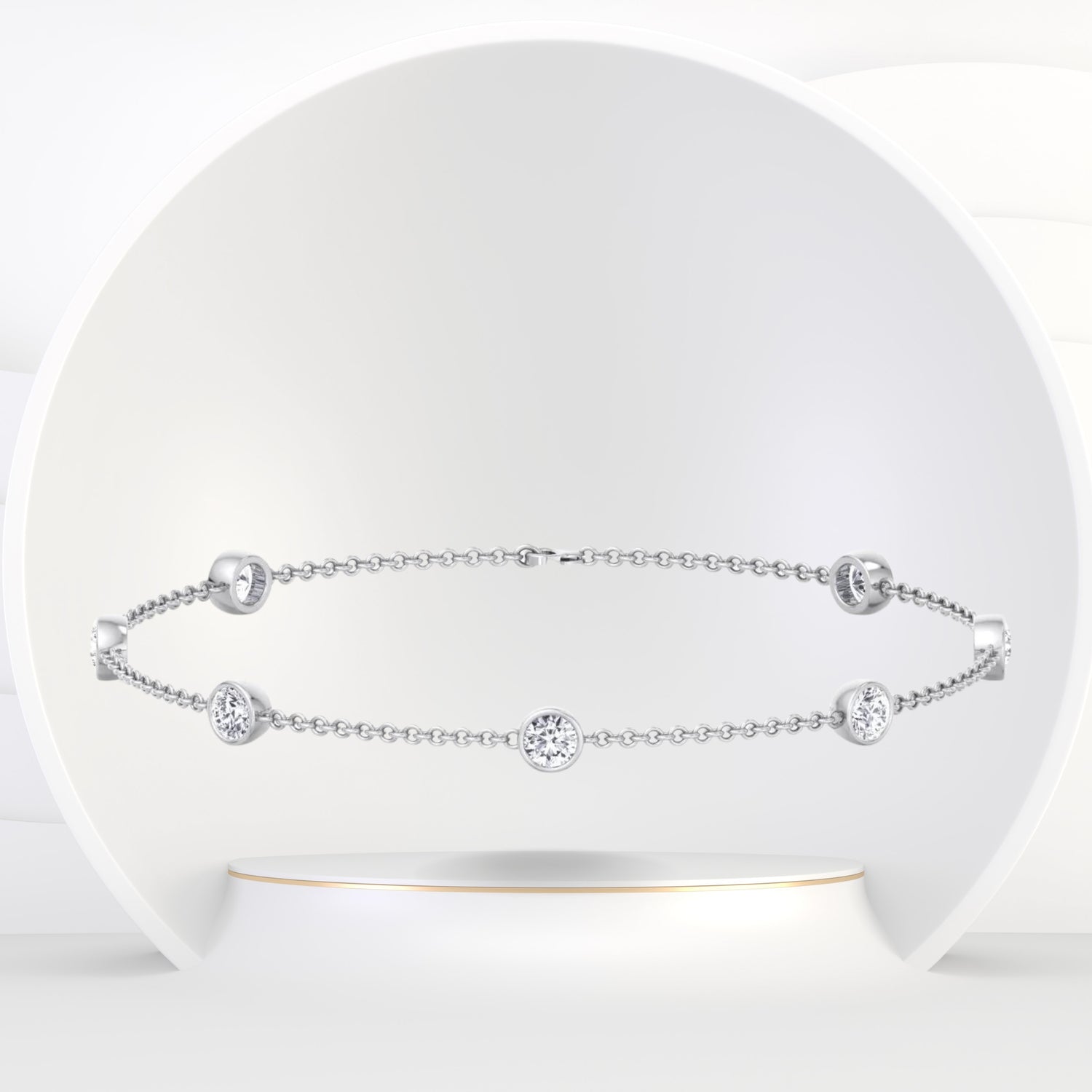 Cassia - 1.05CT Natural Diamonds By The Yard Bracelet - Gem Jewelers Co