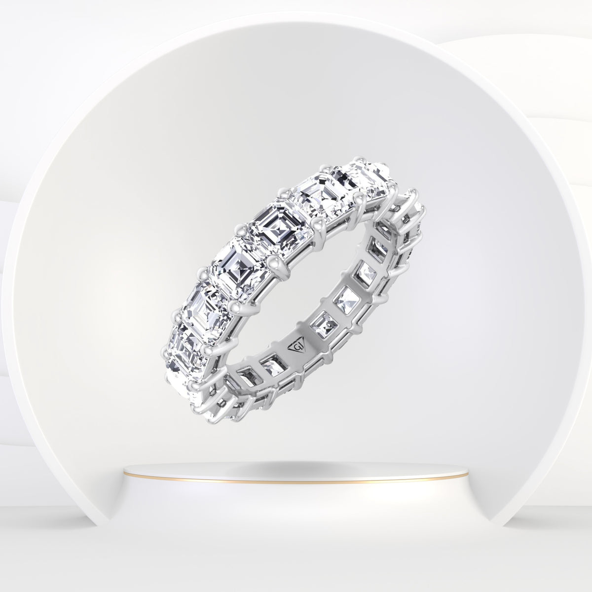 Naviti - Asscher Cut Diamond Eternity Band - Gem Jewelers Co