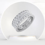 Groix - (3.25CT T.W.) 3 Row Pave Round Cut Diamond Eternity Band - Gem Jewelers Co