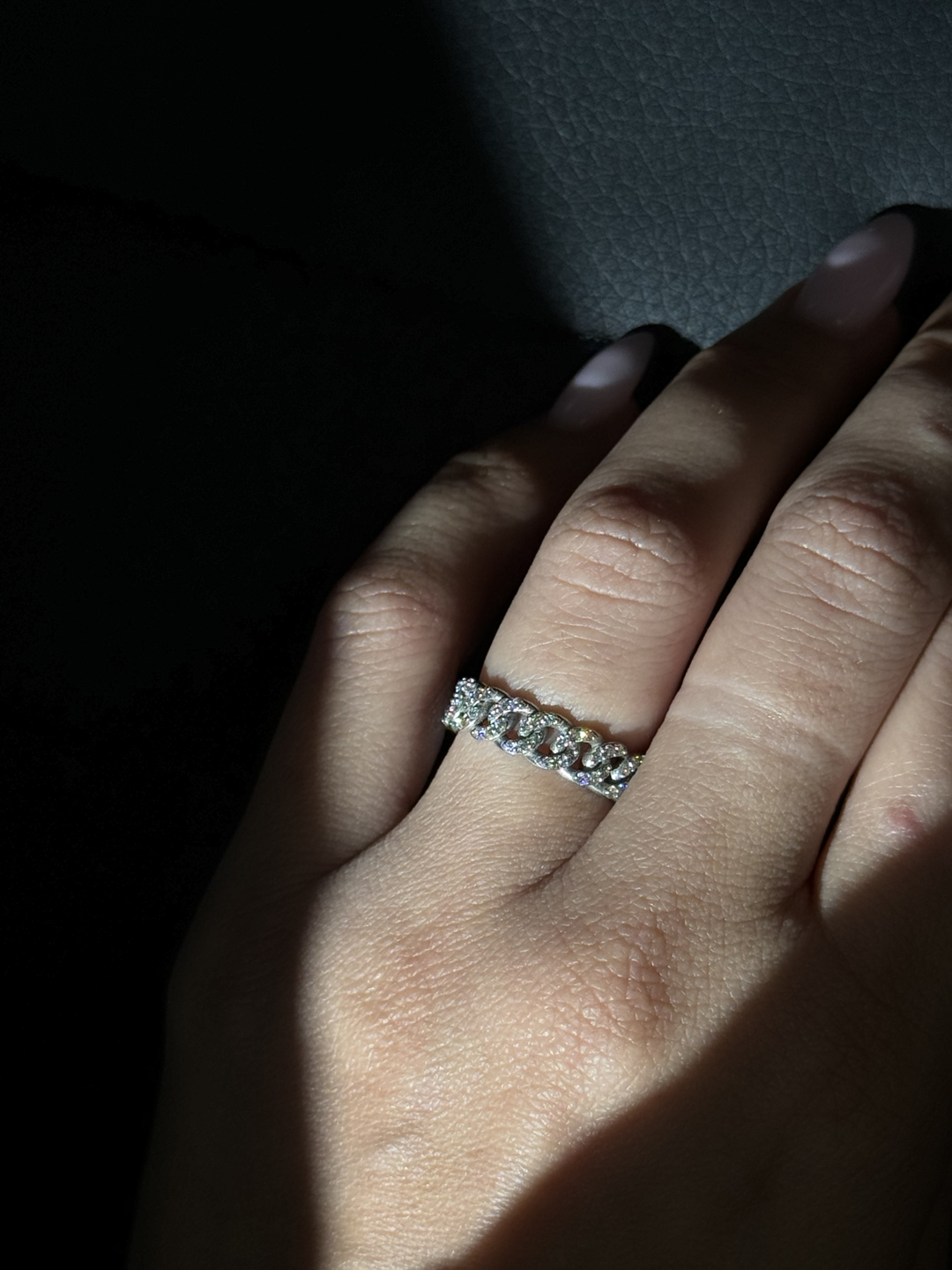 1.23 CT Diamond Pave Cuban Link Ring (3mm)