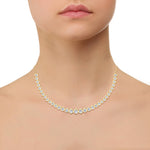 Halfway Graduated Bezel Set Natural Diamond Tennis Necklace Yellow
