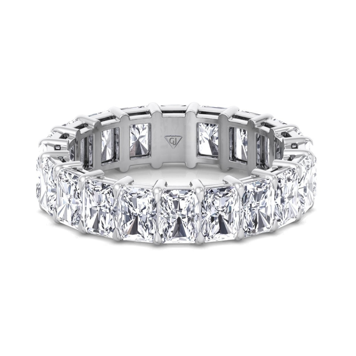 Radiant Cut Natural Diamond Eternity Band Gold White Gold 14K