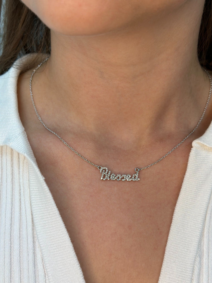 3/4CT T.W. Custom Blessed Diamond Name Pendant Necklace
