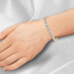 Alternating Emerald and Princess Tennis Bracelet-Yellow Gold