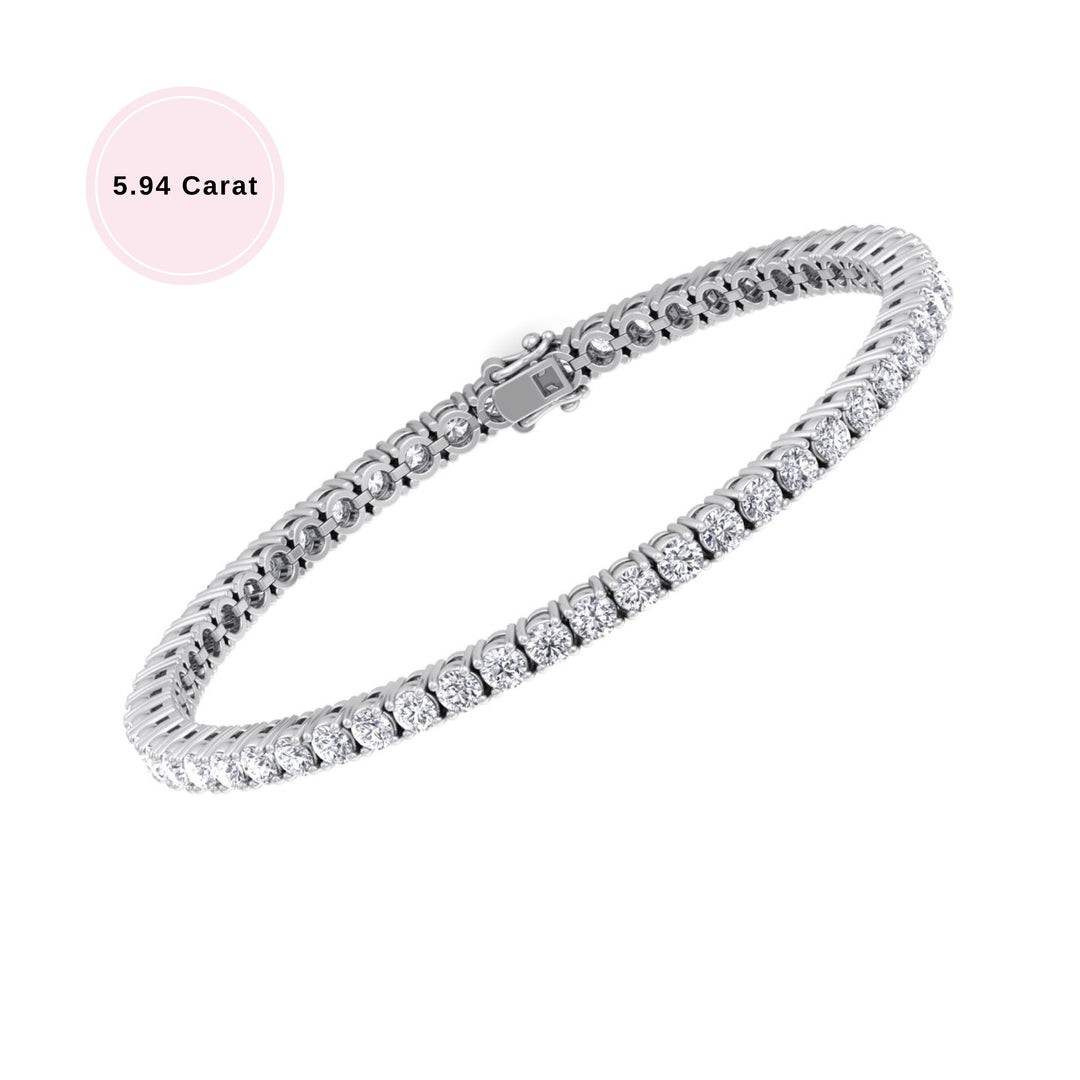 4 Prong Natural Diamond Tennis Bracelet ( Square Box Setting ) 14K Solid Gold