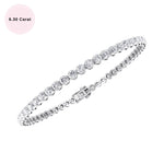 Crown prong diamond bracelet 14K solid gold 6.30 carat