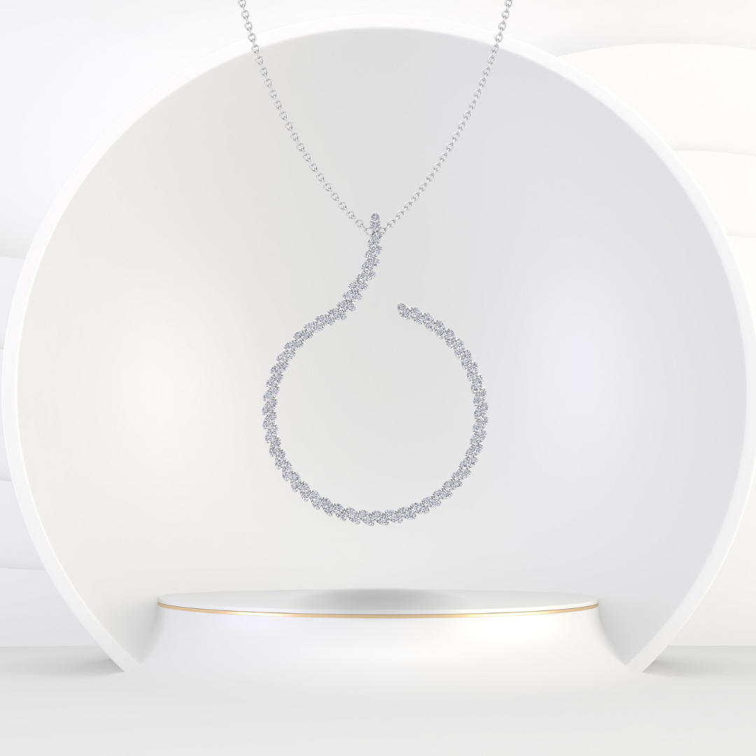 4.8CT T.W. Circle Swirl Pendant with Marquise Shape