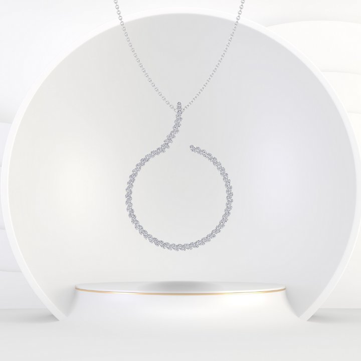 4.8CT T.W. Circle Swirl Pendant with Marquise Shape