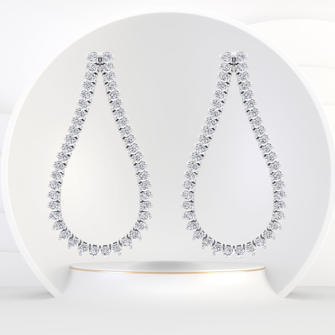 Macha - 2.40CT Teardrop Shape Diamond Fashion Earrings - Gem Jewelers Co