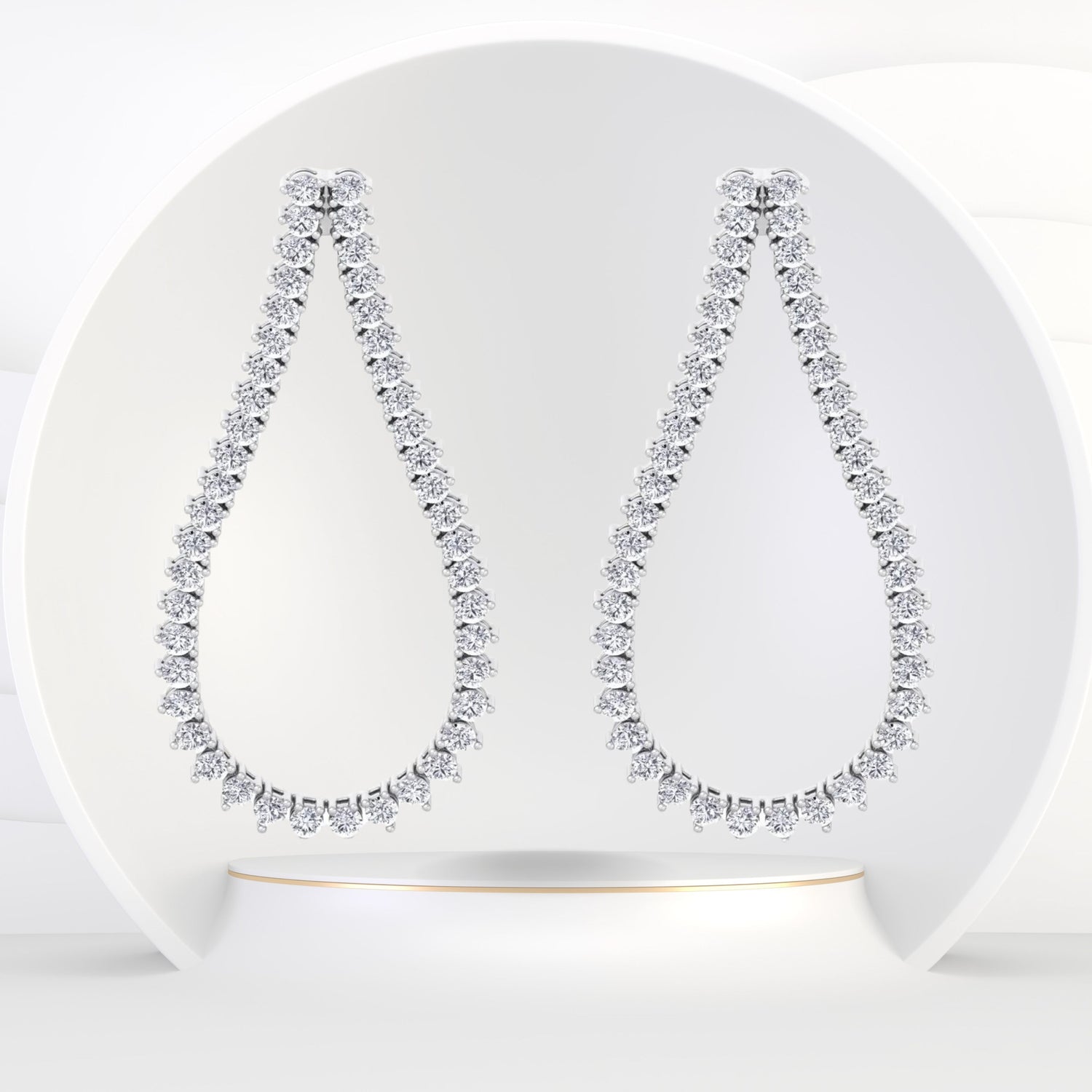 Macha - 2.40CT Teardrop Shape Diamond Fashion Earrings - Gem Jewelers Co