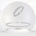 Gift Set - 1CTW Round Cut Diamond Eternity Band & 1CT Flexible Diamond Bangle in 14k Solid Gold - Gem Jewelers Co