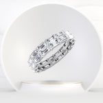 Elba - Double Row East to West Emerald Cut Diamond Eternity Band - Gem Jewelers Co